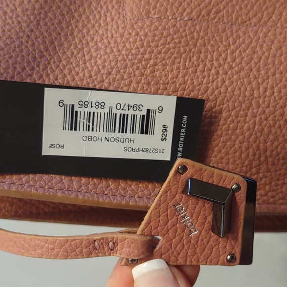 BOTKIER Rose Hudson Hobo Zip Top Tote Purse New 2 Straps Handbag Neutral Mauve - Picture 12 of 12